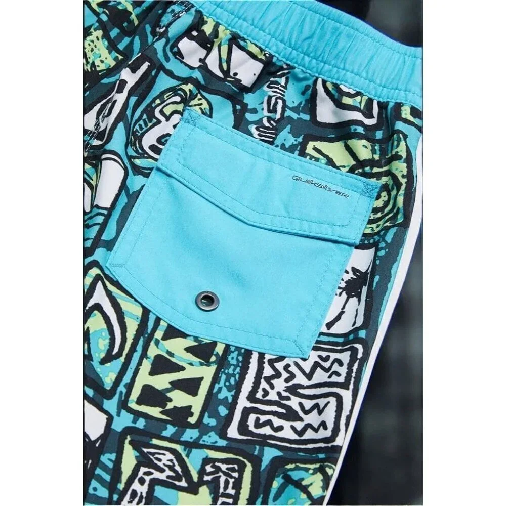 Quiksilver Boys Youth Everyday Scallop 17 Boardshorts Big Kids Blue NEW 30/16 XL